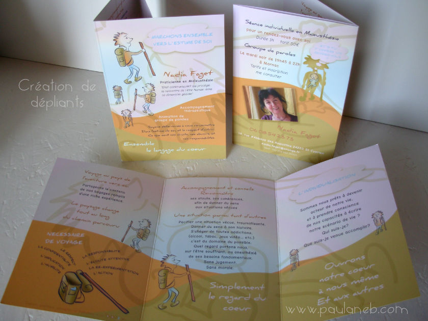 Dépliant praticienne en Maïeusthésie Réalisation d'un dépliant par Paulane b.